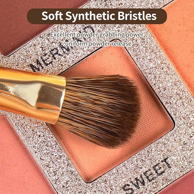 MAANGE 14-Piece Makeup Brush Set with Aluminum Ferrule- Premium Synthetic Makeup Brushes Kit Foundation Brush Eye Shadow for Beginners & Professionals(Gold Coffe)