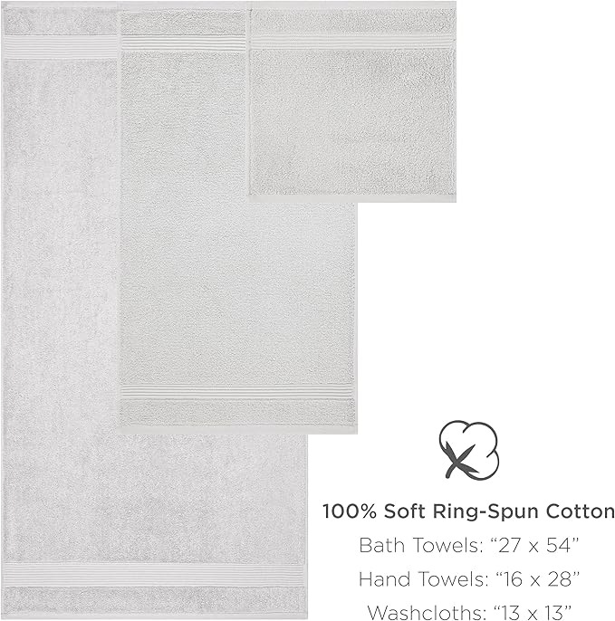 Arkwright Bathroom Hand Towels Set of 6 - (Bulk Case of 60) Super Soft 100% Cotton, 600 GSM Quick Dry & Absorbent, Luxury Bath Essentials for Hotels, Spa, Hosts, and Vacation Rentals, Alabaster Ivory