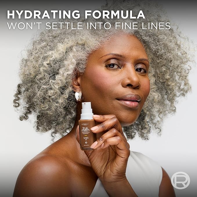 L'Oreal Paris True Match Super-Blendable Foundation, Medium Coverage Liquid Foundation Makeup, W5.5, Medium, 1 Fl Oz