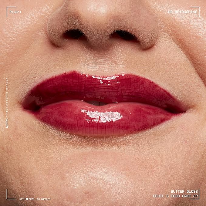 NYX PROFESSIONAL MAKEUP Butter Gloss, Non-Sticky Lip Gloss - Devil's Food Cake (Deep Plum)