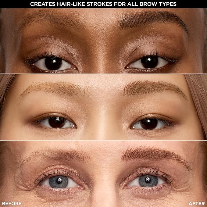 L'Oreal Paris Faux Brow, Hair-Like, Filling Eyebrow Pen with Double-Brush Tip, Fast & Precise Eyebrow Makeup, Dark Blonde, 0.04 Fl Oz