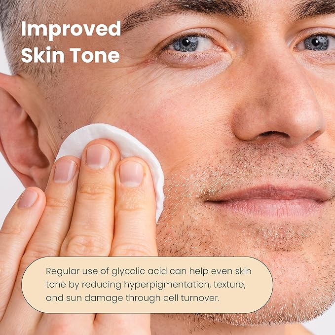 Glycolic Acid Toner for Face - 8% Facial Toning Solution - Hydrating, Anti-Aging, Exfoliates Skin with AHA, Aloe Vera, & Rosemary Extract for Women & Men - 8 Fl Oz