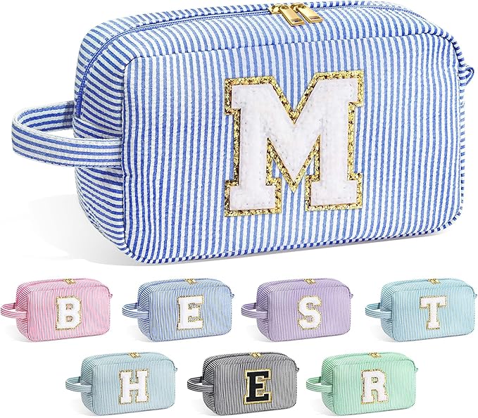 YOOLIFE Birthday Gifts for Mom, Gifts for Mom from Daughter, Mama Gifts Idea, Mother In Law Gifts, Monogram Initial Makeup Bag M