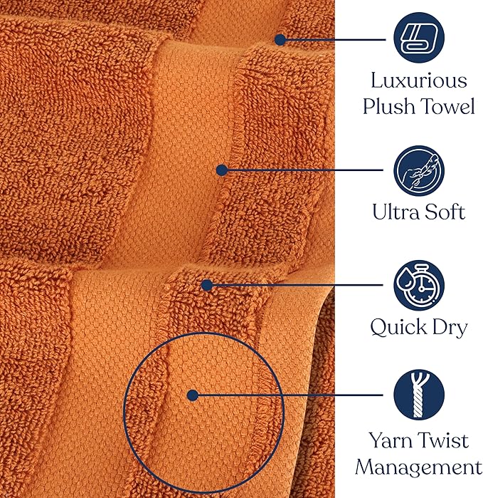 Delara Organic Cotton Luxuriously Plush Hand Towel Pack of 2 | GOTS & OEKO-TEX Certified | Premium Hotel Quality Towels | Feather Touch Technology|650 GSM Long Staple|Soft, Quick Dry & Ultra-Absorbent