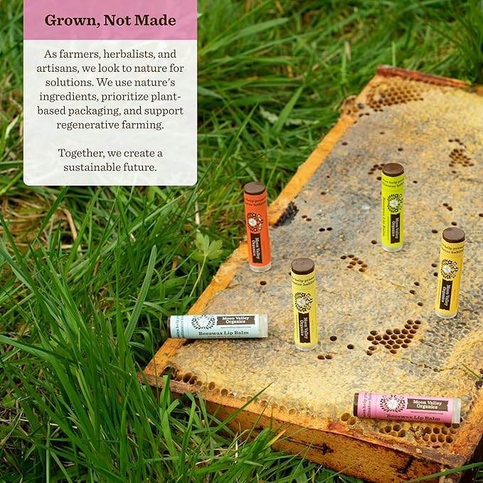 Moon Valley Organics Beeswax Lip Balm for Moisturizing Lips and Cuticles (JUICY BLACKBERRY, 4 Count (Pack of 1))