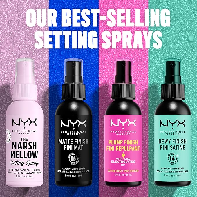 NYX PROFESSIONAL MAKEUP Marshmellow Makeup Setting Spray, Matte Setting Spray Mist for 16HR Make Up Wear - Long-Lasting, Vegan Formula