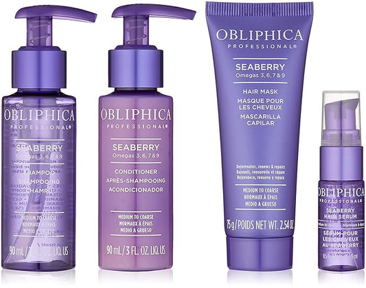Obliphica Seaberry Medium To Coarse Travel Kit - Elevate Your Hair Care On the Go
