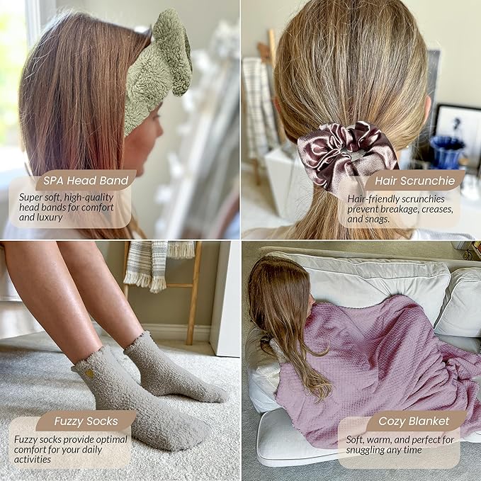 Self Care Gifts for Women 11 Piece, Womens Get Well Gifts for Mom Girlfriend Wife Daughter, Women’s Spa Gifts Baskets With Bath Salts, Oatmeal Soap, Blanket, Encouraging Inspirational Gift Basket, Lav