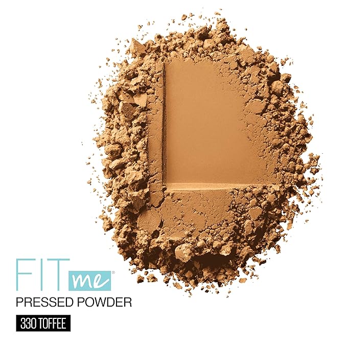 Maybelline Fit Me Matte + Poreless Pressed Face Powder Makeup & Setting Powder, Toffee, 1 Count