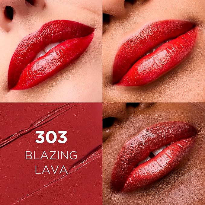 L'Oreal Paris Colour Riche Original Creamy, Hydrating Satin Lipstick with Argan Oil and Vitamin E, Blazing Lava, 1 Count (Pack of 2)