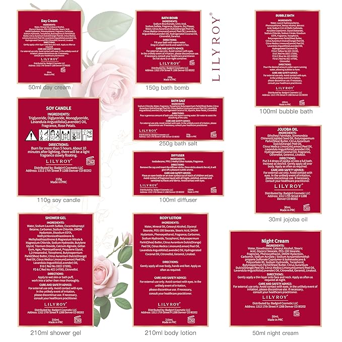 27 Pcs Bath and Body Gifts Basket Set - Rose Spa Gifts Set Skin Care Set for Women, Gift Baskets Set for Mothers Day Mom | Perfect Gifts for Christmas, Birthday, Valentines Day All Occasion Present