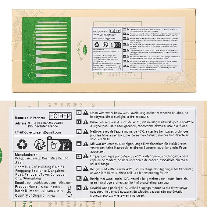 Jessup Vegan Makeup Brushes Set Premium Synthetic Powder Foundation Highlight Concealer Eyeshadow Blending Eyebrow Liner Spoolie Brush Set Burlywood 12pcs T327