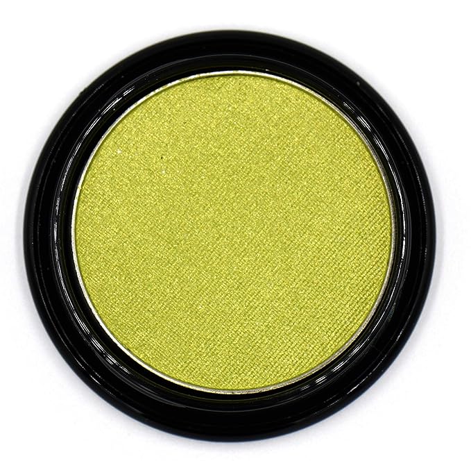 Chartreuse Bright Neon Yellow Green Shimmer Pressed Powder Single Vegan Eyeshadow; Talc, Paraben & Cruelty Free