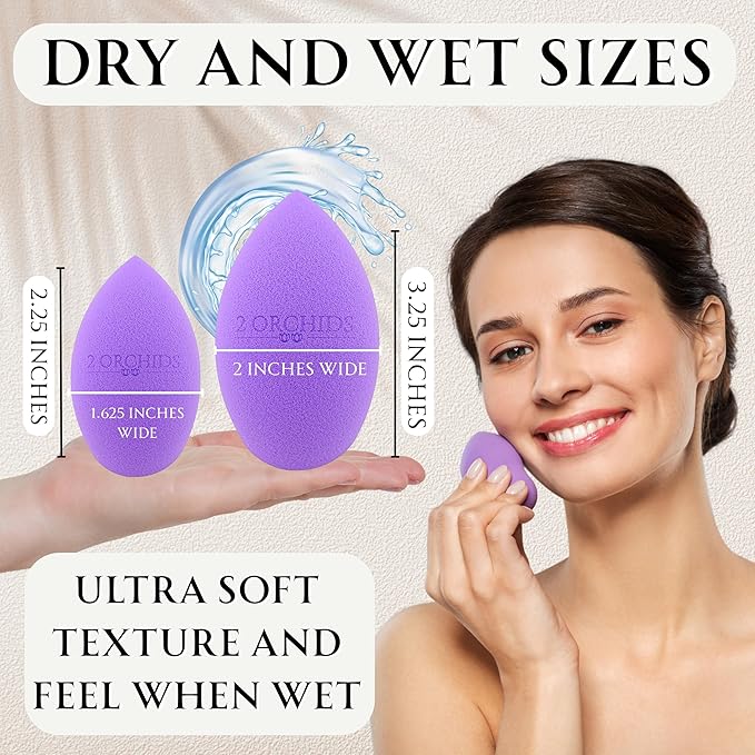 Super Soft Beauty Blender Sponge Set of 2, Makeup Sponges for Foundation, Liquid, Cream and Powder, Beauty Blender pack for Blending, makeup sponges for foundation
