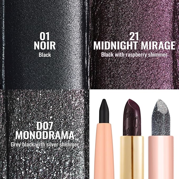 Oulac Lipstick & Lipliner Set 3PCS High Impact Lipcolor with Moisturizing Formula, Vegan Beauty, Full-Coverage Lip Color, Gift Lipstick for Women, 01+21+D07