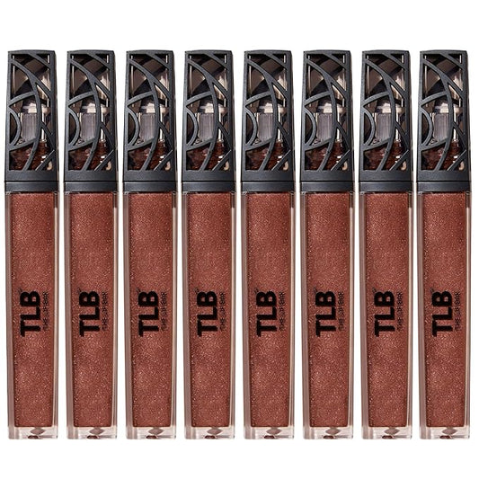 The Lip Bar - Lip Gloss, Extra (Brown Shimmer) 8-Pack - Gloss Up Sheer Finish - Smooth, Not Sticky Formula - Coconut Oil, Olive Oil, Argan Oil & Vitamin E - Vegan & Cruelty Free - .30 fl oz