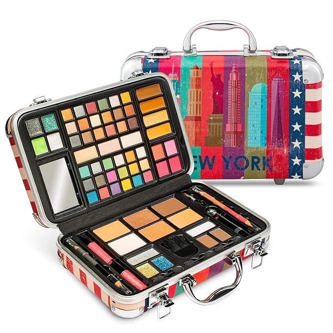 Vokai Makeup Kit Gift Set - 41 Eye Shadows, 7 Body Glitters, 1 Lip Liner Pencil, 1 Lipsticks, 4 Blushs, Eye liner pencil, 5 Concealers, 2 Lip Gloss, 5 Bronzers, Mirror