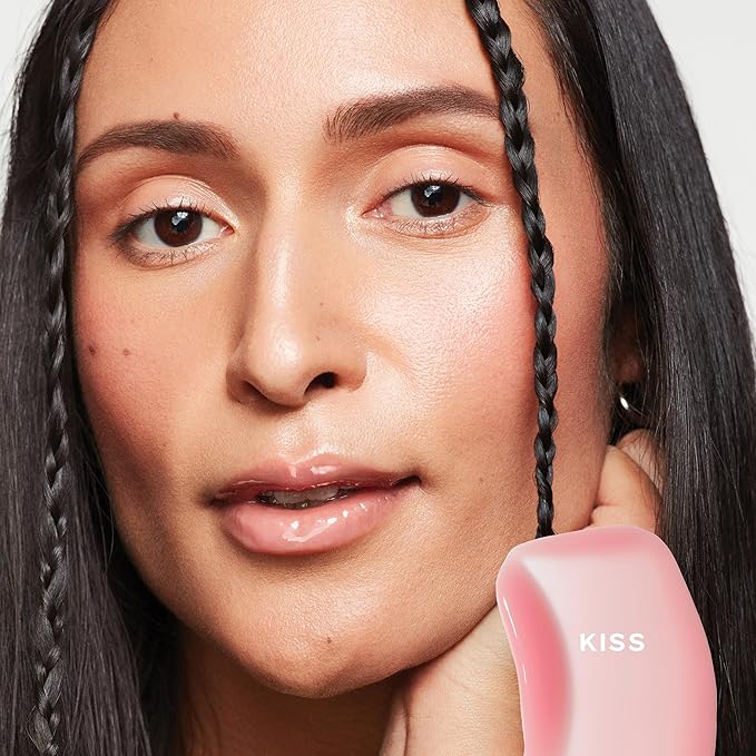 Saie Glossybounce - Hydrating Lip Gloss and Tinted Lip Oil Hybrid with Hyaluronic Acid & Jojoba Oil for Non-Sticky, Ultra-Shiny, Plump & Soft Lips - Everyday Makeup Essential - Kiss (.17 oz)