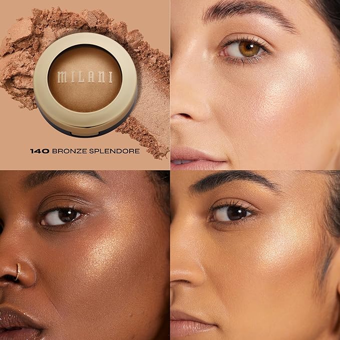 Milani Highlighter Makeup - Baked Contour Powder & Face Highligher, Made in Italy - Bronze Splendore