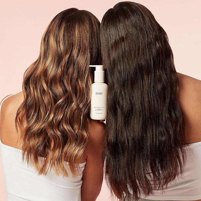 OUAI Gift Set - Travel Size Hair & Body Care Set - Includes Detox Shampoo, Deluxe Anti Frizz Cream, Leave In Conditioner, Scalp & Body Scrub (4 Count)