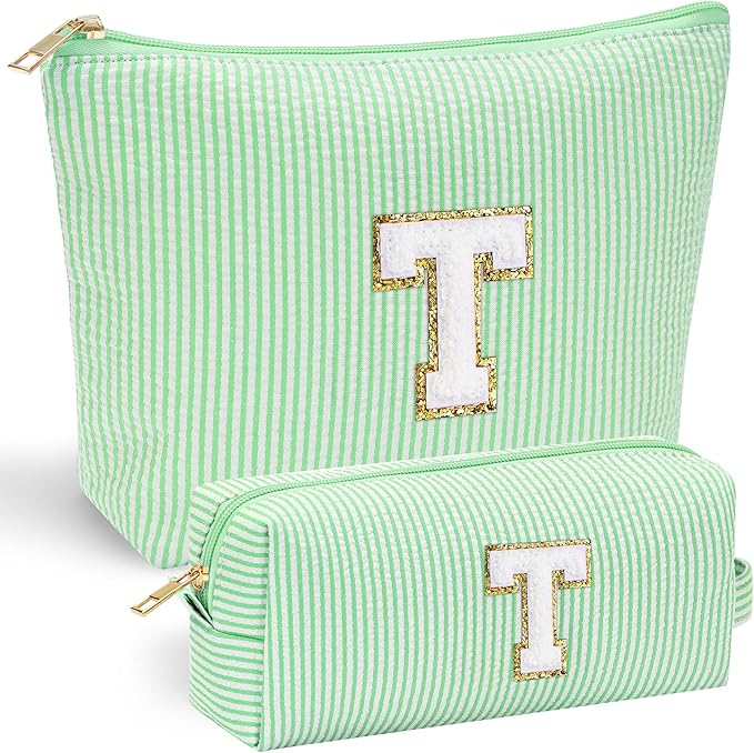 YOOLIFE Initial Makeup Bag for Girls - Skin Care for Teens 10-12 | Christmas & Birthday Gifts for Girls 3-13 | Trendy Stuff