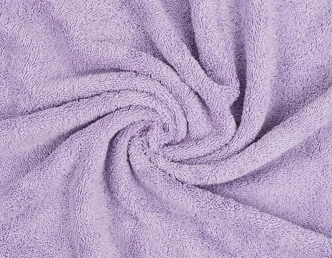 American Soft Linen Luxury 6 Piece Towel Set, 2 Bath Towels 2 Hand Towel 2 Washcloths, 600 GSM 100% Cotton Turkish Towels for Bathroom, Lilac Towel Sets