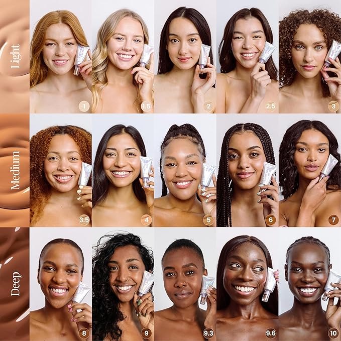 Naked Sundays BeautyScreen™ SPF 50 Mineral Peptide Foundation Tint – Skin Tint & Mineral Sunscreen | Radiant, Buildable Coverage, Acne-Safe, Infused with Peptides (2.5 Light Neutral, 1.01 oz)