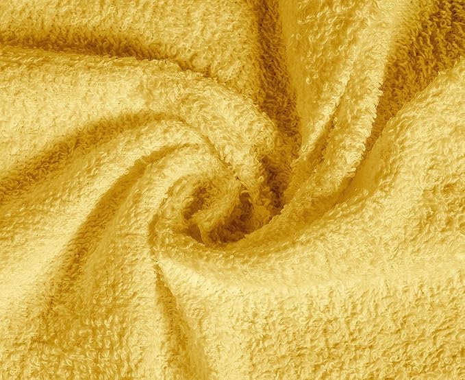 Softolle 100% Cotton Washcloths 24 Pack (12x12 Inches) Soft, Highly Absorbent Washcloth, Face Towels, Wash Cloths for Face, Ring Spun, Bulk Pack (Yellow)