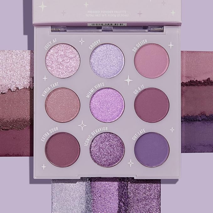 ColourPop Eyeshadow Palette - Eye Makeup Palette with Matte, Metallic, Matte Sparkle & Glitter Finishes - High-Pigment Eye Makeup with a Long-Wearing Formula - Plum Szn (0.3 oz)