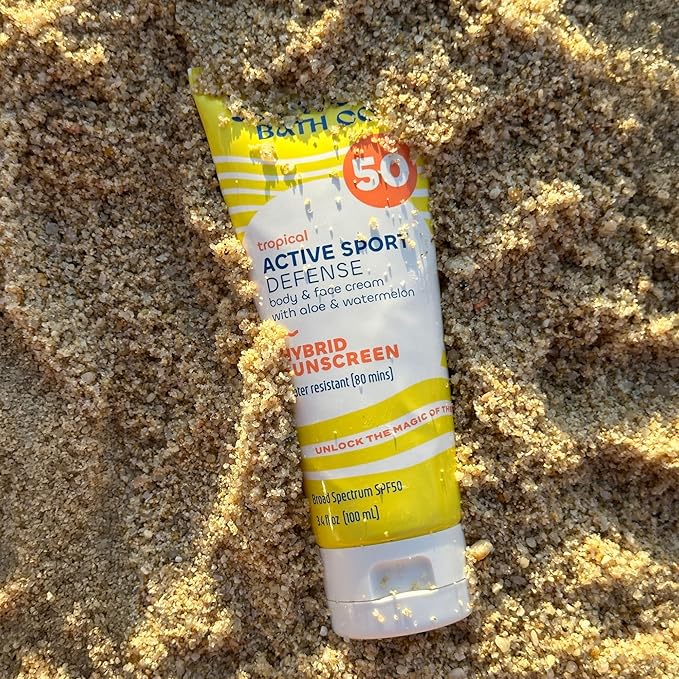 Seaweed Bath Co. Active Defense SPF 50 Sport Broad Spectrum Hybrid Sunscreen Cream, 3.4 Ounce (Pack of 2), Sustainably Harvested Seaweed, Aloe, Watermelon