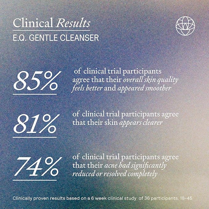 EQ Gentle Cleanser - EGCG + Quercetin - Gentle Face Wash - Cleanse & Purify Skin - For Redness & Blemishes - With Squalene Oil - Lightweight Plant-Based Formula - 4.05 fl oz