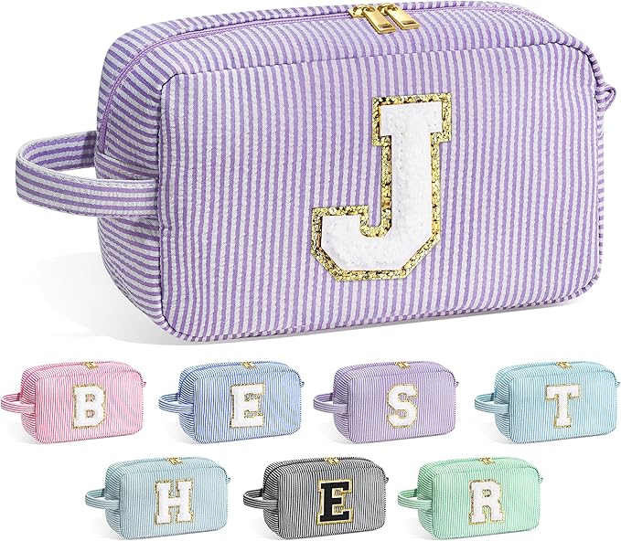 YOOLIFE Birthday Gifts for Women - Personalized Gifts for Her Mom, Best Friend, Sister, Teacher - Initial Makeup Bag