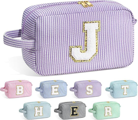 YOOLIFE Birthday Gifts for Women - Personalized Gifts for Her Mom, Best Friend, Sister, Teacher - Initial Makeup Bag