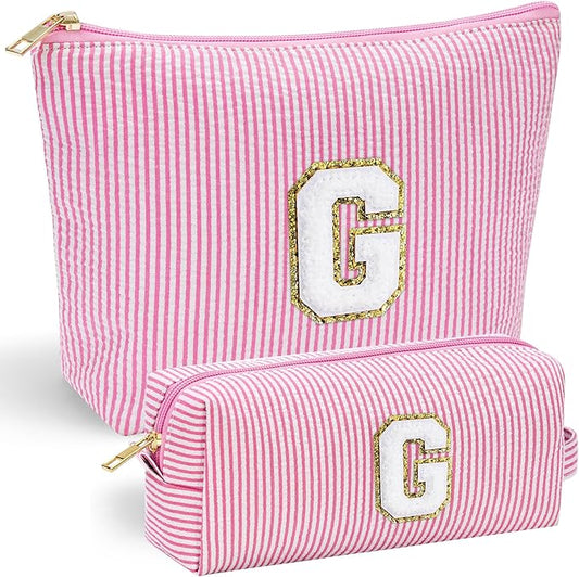 YOOLIFE Unique Makeup Bag - Pink Cosmetic Travel Toiletry Bag for Women, Sister, Girlfriend, Friend Gifts
