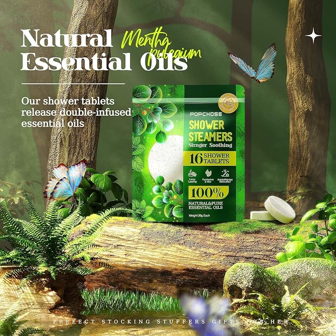 Shower Steamers Aromatherapy POPCHOSE 16 Pack Eucalyptus for Shower, Home SPA & Self Care Relaxation Shower Bombs, Birthday Gifts Stocking Stuffers for Adults Her Mom, Quick Relief Nasal Congestion