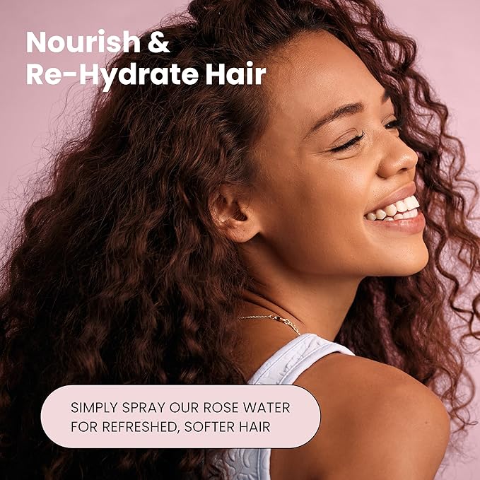 Rose Water Spray for Face & Hair – Pure USDA Organic Rosewater Toner – Refreshing Mist for Skin Care, Makeup & Locs – Natural Rose Scent, 4 Oz (2 Pack)