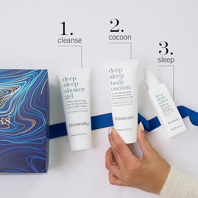 This Works Dream to Sleep Kit – Deep Sleep Pillow Spray 75ml, Shower Gel 100ml & Body Cocoon 100ml – Science-Backed Bedtime Ritual with Lavender, Chamomile & Vetivert