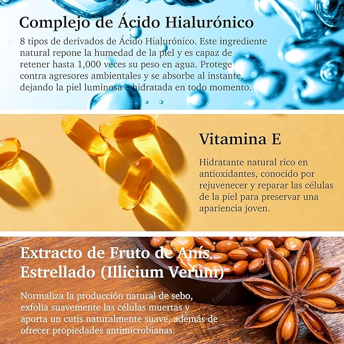 MADE IN USA NATUAL100 HYALURONIC ACID Facial Serum for Plumping Anti Aging Hydrating Glowing Skin with Vitamin E Pairs Well with Vitamin C Face Serum & Hylunaric Acid Moisturizer PURIFECT 30ml 1fl/oz