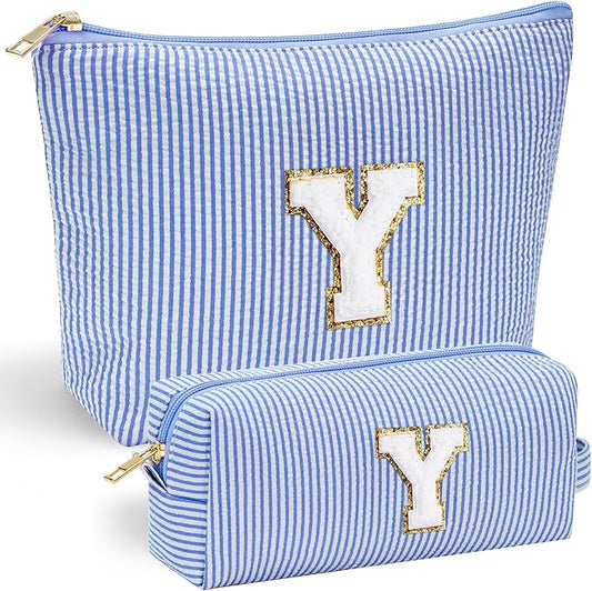 YOOLIFE Personalized Travel Makeup Bag - Cute Cosmetic & Skin Care Bag for Sister, Wife, Friend, Engagement, Wedding, Mother's Day Gift