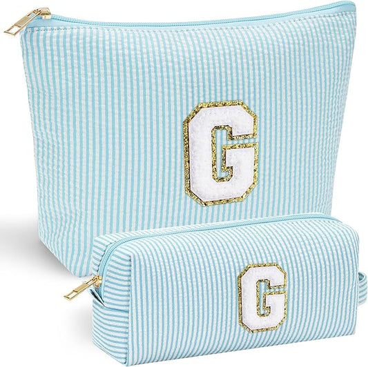 YOOLIFE Gifts for Women & Girls, Teen & Birthday Gifts, Personalized Initial Makeup Bag