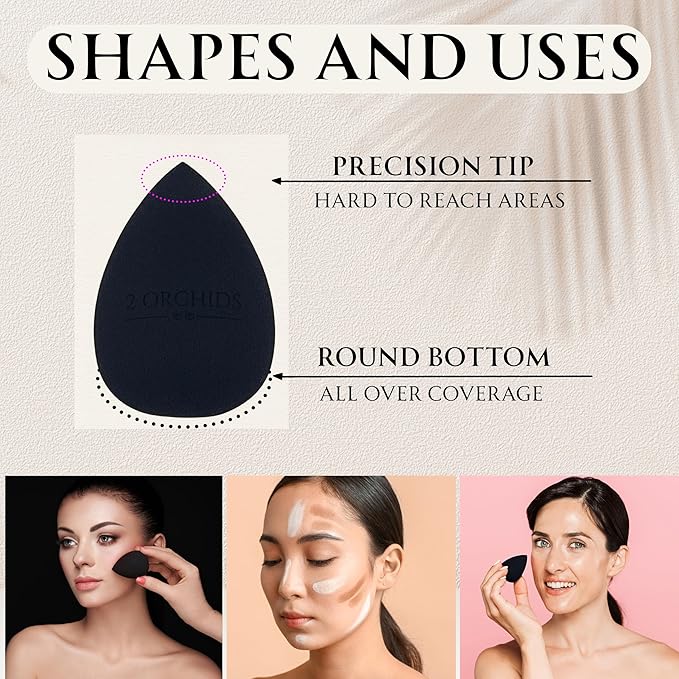 Super Soft Beauty Blender Sponge Set of 2, Makeup Sponges for Foundation, Liquid, Cream and Powder, Beauty Blender pack for Blending, makeup sponges for foundation