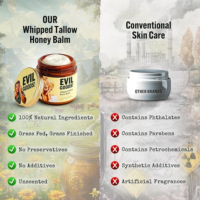 Whipped Beef Tallow and Honey Balm Moisturizer for Skin, Face, Lips, Body - Lavender