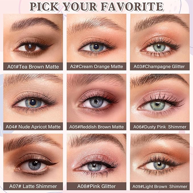 Orange Matte Single Eyeshadow Makeup Powder Palette，High Pigment Blendable Formula Eye Make-up for Women，Neutral Eye Shadow，sombras para ojos，Longwear Waterproof，Vegan & Cruelty-Free，Eyeshadow Gift