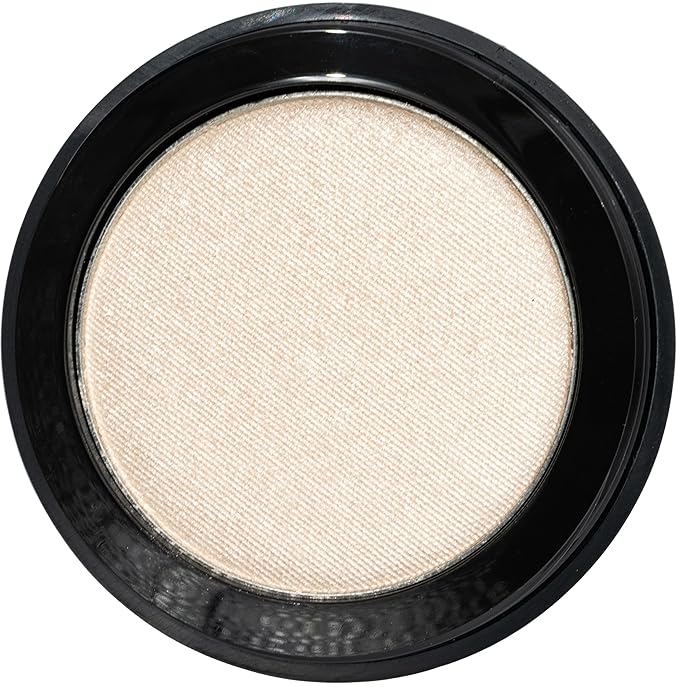 Moon Beam Soft Off White Gold Shimmering Satin Pressed Powder Single Vegan Eyeshadow; Talc, Paraben & Cruelty Free