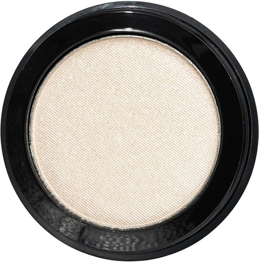 Moon Beam Soft Off White Gold Shimmering Satin Pressed Powder Single Vegan Eyeshadow; Talc, Paraben & Cruelty Free