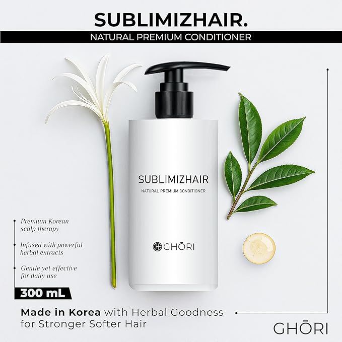 Sublimizhair Herbal Premium Conditioner for Silky Smooth Hair | Detangles, Strengthens Damaged Strands | Deep Hydration & Frizz Control, Nourishing Conditioner | Sulphate-Free, 300 ml/10.1 fl oz