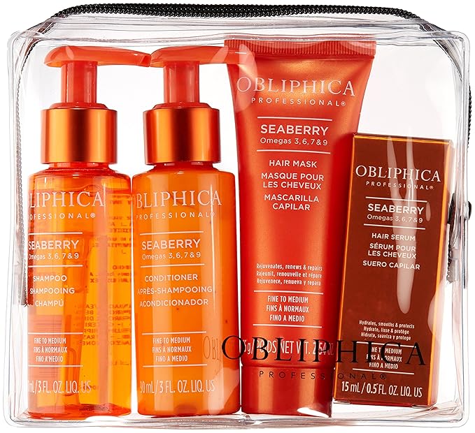Obliphica Seaberry Fine to Medium Travel Kit - Elevate Your Hair Care On the Go