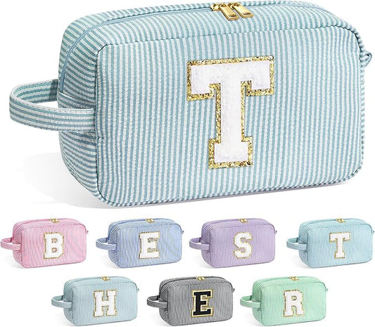 YOOLIFE Teacher Appreciation Gifts - Personalized Monogram Initial Makeup Bags for Women