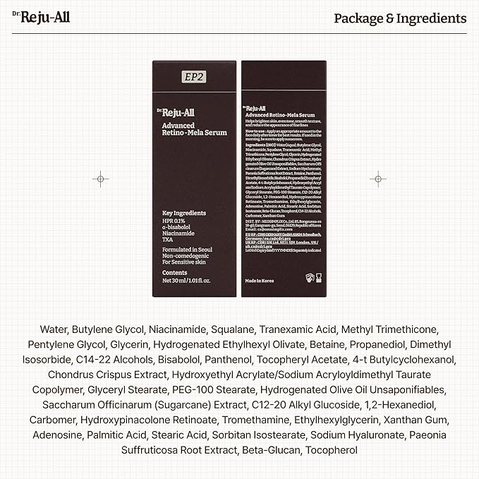 Advanced Retino-Mela Serum – HPR Retinol Serum for Face – Anti-Aging, Pore Minimizer, Next-Gen Korean Skin care – Gentle & Beginner-Friendly – Niacinamide 10% & TXA 4% – 1 Fl Oz