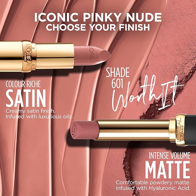 L'Oreal Paris Colour Riche Satin Lipstick for Moisturized Lips,Lip Makeup with Argan Oil and Vitamin E,Worth It Medium,0.13 Oz